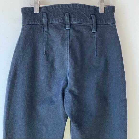 Reformation Yasmin Jeans in Black Size 26 Paperbag Front Zipper Stretch - Picture 7 of 14